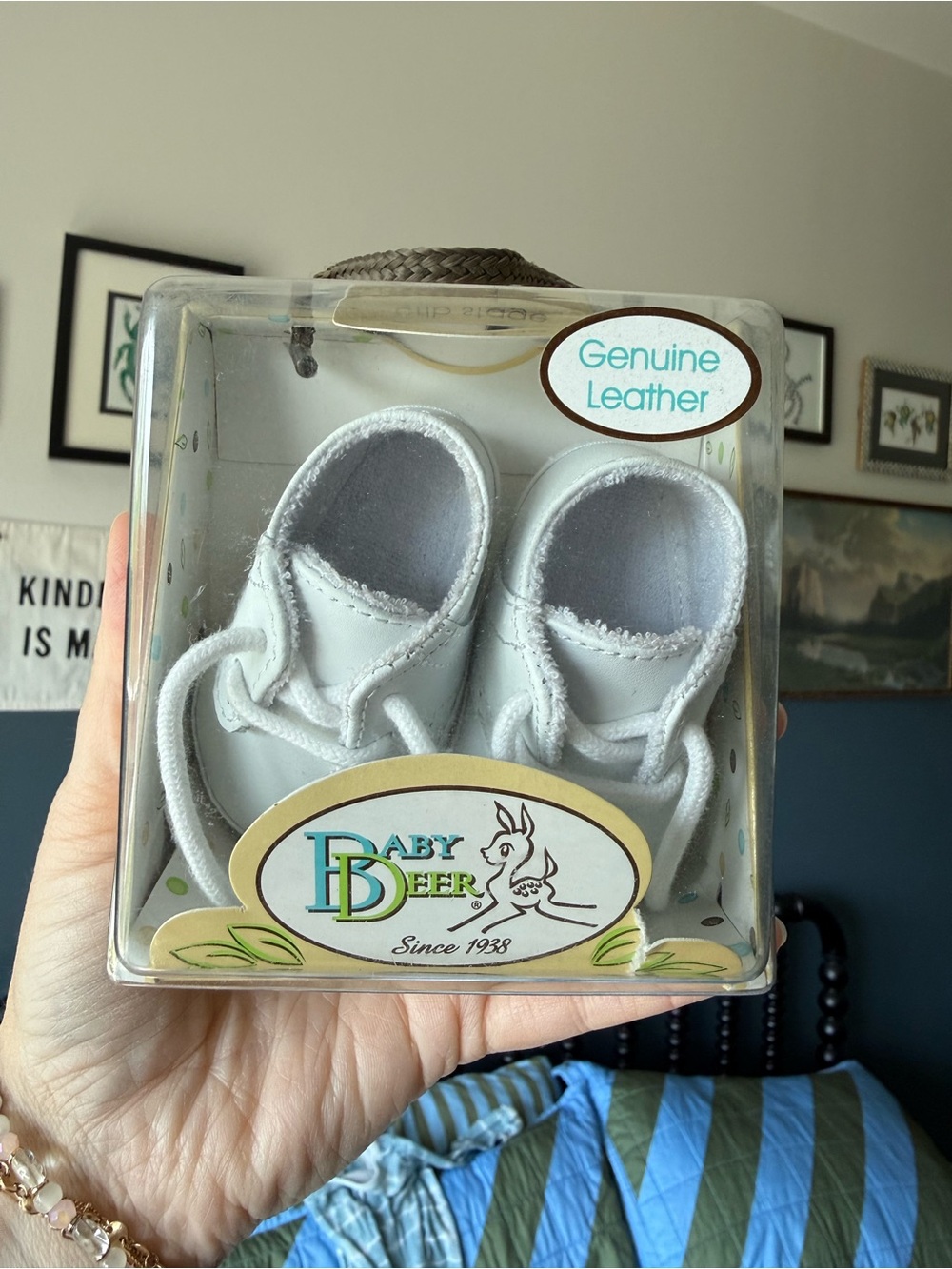 Baby Deer White Leather Baby Walker Shoes stage 1